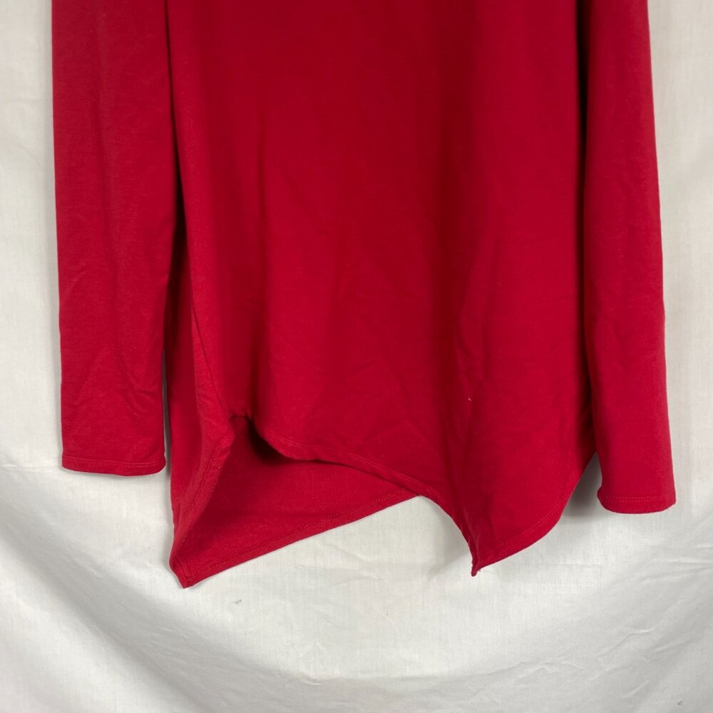 JEANNE PIERRE Women's Red Asymmetric Long-sleeve Sweater With Cowl Neck Size S - Picture 3 of 11